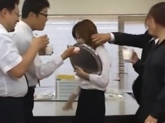 Asian secretary from Tokyo with bum milk
