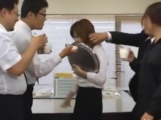 Asian secretary from Tokyo with bum milk