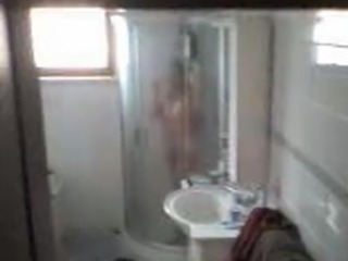 Chinese mature granny naked Dina in Shower