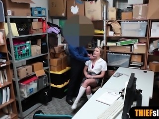 Shy teen shoplifter punish fucked by corrupt LP officer