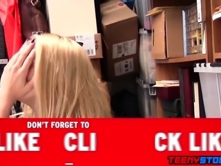 Horny blonde beauty fucked deeply by mall cop