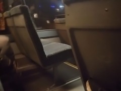Woman dildo pussy on public bus