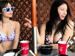 Sexy Asian teen with a fabulous ass can't resist a meat pole