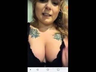 Close by big fake and tempting boobs