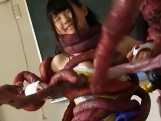 Delightful Japanese teen gets dominated by a hung monster