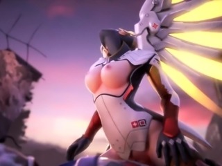 Overwatch Naughty 3D Mercy with Big Juicy Butt Gets Fucks