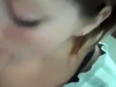 Cute girls sucks and strokes to get the cum in her mouth