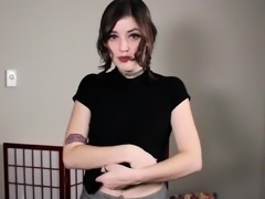 Sensual brunette camgirl buries a dildo in her fiery pussy