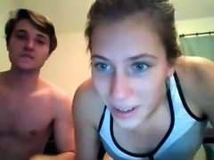Cute amateur teen brunette pussy dildoing on live webcam