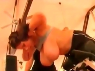 incredible big boobs in public gym