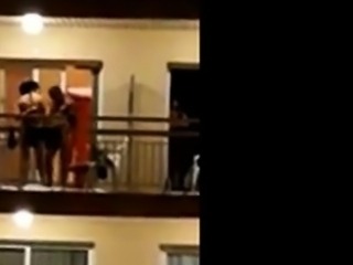 Public sex on the balcony