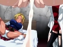 Stacked hentai cutie gets her squirting pussy pounded deep