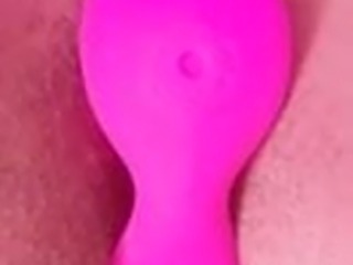 Alone with pink dildo