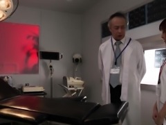 Lovely Asian nurse has a horny old doctor banging her cunt