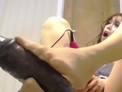 Amateur brunette teen katie foot fetish on big dildo