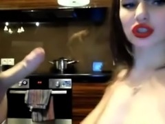 BUSTY SUPER SEXY girl gives a beautiful HANDJOB