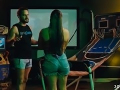 Beautiful Latina MILF Jolla gets fucked while shooting hoops at her friend's...