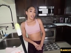 Anal ebony maid POV ass fucked by boss after casting