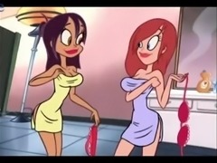 Cartoon beauties ran into a sexual adventure in the shower