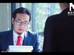 Sexy Chinese girl comes for a job interview but gets her pussy licked instead