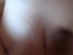 Several very exciting moments of a beautiful 58-year-old stepmother, happily receiving big cumshots