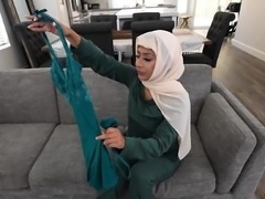 Arab teen with hijab goes far at a shoot
