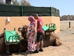 Bodacious Arab milf enjoying intense fuck session outdoors