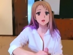 Hot anime girl reveals her wonderful handjob abilities