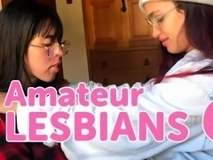 Amateur lesbians enjoying wild licking and fingering frenzy