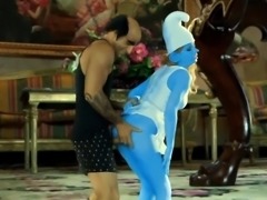 Smurfette with fabulous ass succumbs to hardcore fucking