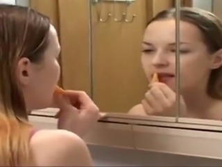 Oral sex by russian teens in the bathroom