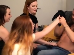 CFNM mouthjizzed babes suck guy in group