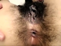 Wild brunette camgirl fingers her hairy bush to orgasm