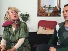 Sexy blonde grandma pounded by dude