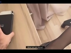 Russian schoolgirl in black pantyhose fucks with stud till cumshot