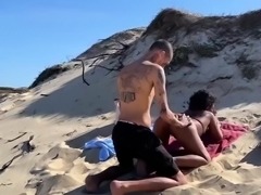 Latina milf enjoying wild ride of fucking on the beach
