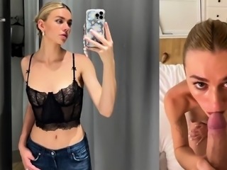 Hot amateur blonde sucking boyfriend's huge cock clean