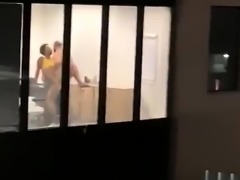 Black babe and white guy caught having sex at the office