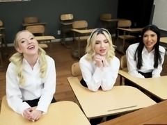 Students tag team to fuck their teacher