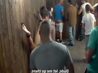 Czech babes gangbanged in hardcore gloryhole fuckfest