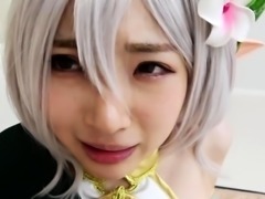 Cosplay Japanese cuties having wild sex with older men