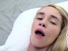 This tall blonde amateur gets fucked and a facial