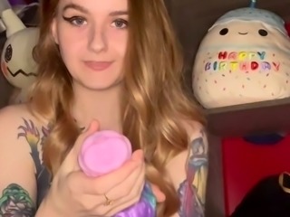 Amateur euro teen enjoys anal play with her toy