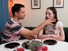 Adorable teen practices bonding exercises with stepbro