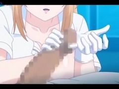 Busty hentai nurse is treating ill men at the hospital her way