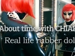 Busty Redhead MILF in a Corset Plays Solo