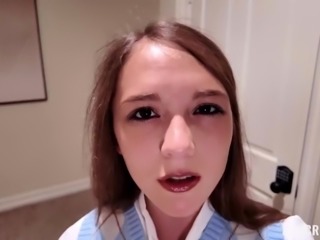 Cute schoolgirls equally share their stepfather's horny cock in a homemade pov.