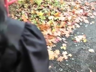 This hot brunette is fucked on the way home