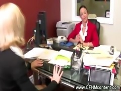 CFNM office babes strip their interns