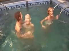 Three Irish teenies in the pool